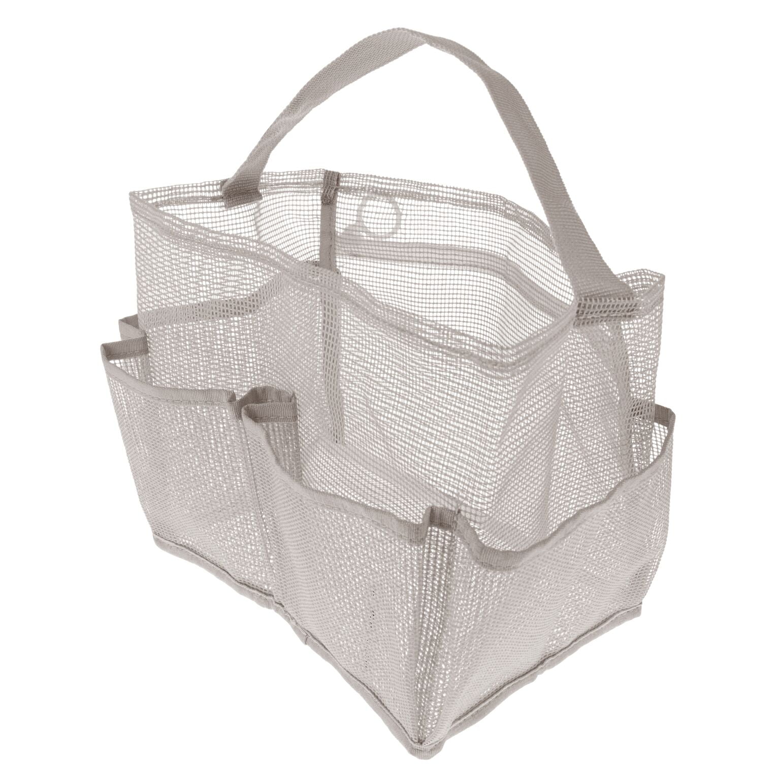 Mainstays 5 Pocket Silver Mesh Shower Tote with Zipper WaterResistant