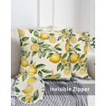 thumbnail image 3 of Waterproof Outdoor Throw Pillows with Inserts 18"x18", Yellow Lemon Soft Decorative Pillowcases for Couch Bedroom, Spring Floral Flower Fruit Farmhouse Modern Pillow Covers for Sofa Living Room, 3 of 6