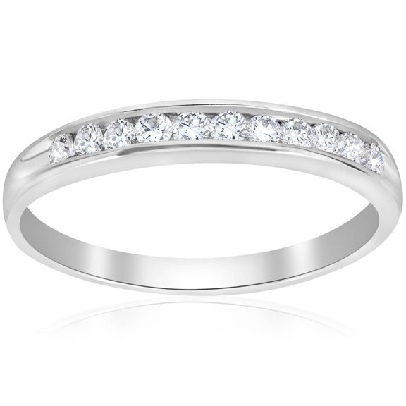 Pompeii 1/4ct Diamond Wedding Ring 14K White Gold (G/H,I2-I3)
