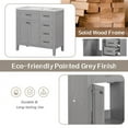 thumbnail image 6 of 36" Bathroom Vanity Without Top Sink, Modern Bathroom Cabinet with 3 Drawers and 2 Doors, Freestanding Bathroom Vanity with Open Shelf, Wood Storage Cabinet, Grey, 6 of 7