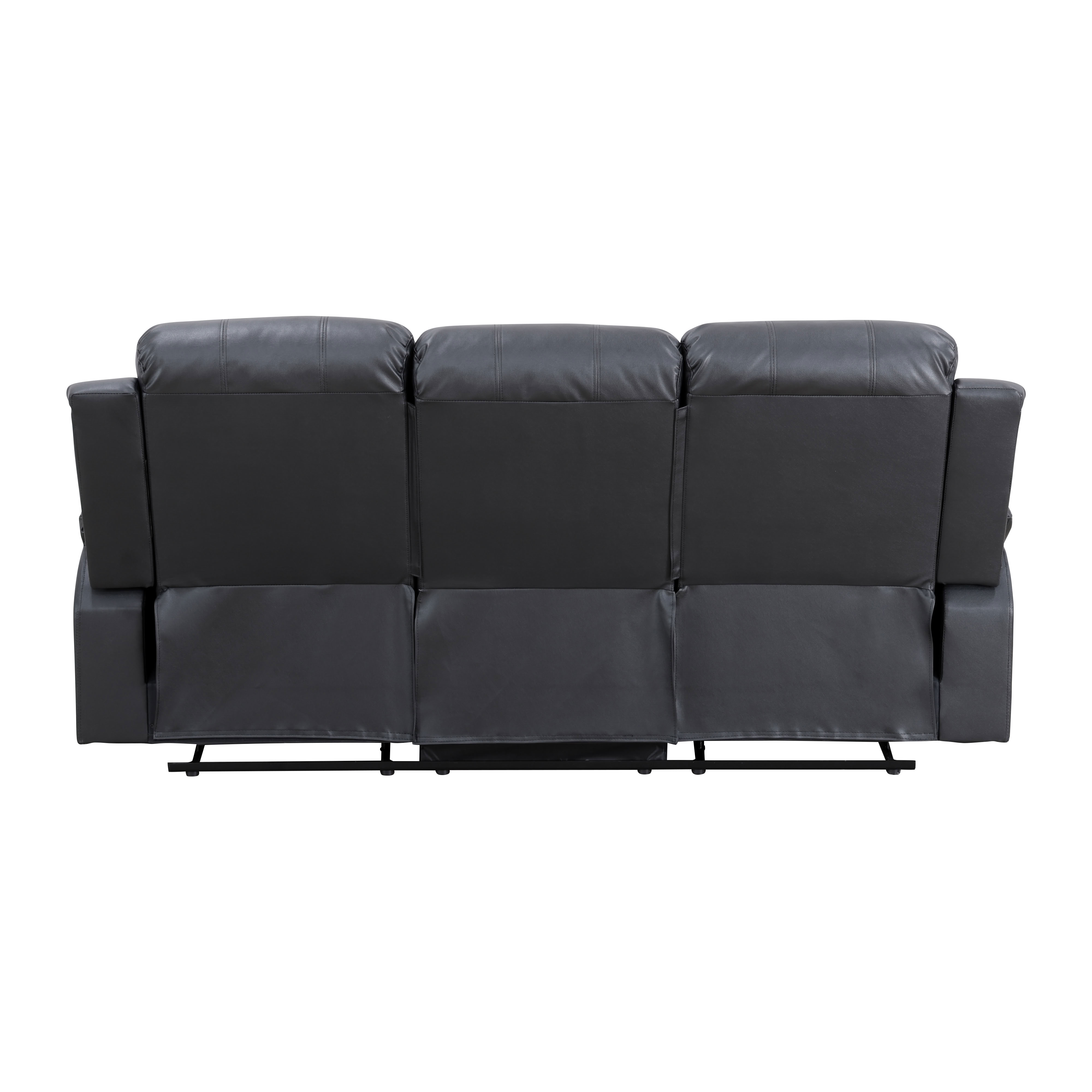 MAYEERTY 3-Seater Recliner Sofa with Breathing Leather for Family Living Rooms