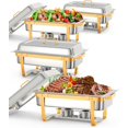 thumbnail image 1 of Ensemble de Buffets à Réchaud, Ensembles de Réchauds et Réchauds en Acier Inoxydable avec Cadre Pliant pour Traiteurs, Événements, Fêtes, Mariages, Soupers, 1 of 7