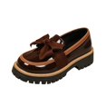 thumbnail image 2 of Willtoo Women's Bowknot Thick Sole Loafers, Work Office Business Casual Spring & Fall Casual Patent Faux Leather Dress Shoes, Cushioned Platform Round Toe Chunky Heel Design Slip on Shoes, 2 of 4