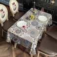 thumbnail image 4 of Boho Bohemia Flower Rectangle Tablecloth 60"x102",Waterproof Polyester Rectangle Table Cloth, Wipeable Spillproof Polyester Tablecloth for Dining, Camping, Indoor and Outdoor, 4 of 6