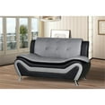 thumbnail image 3 of Home Square 2-Piece Set with Faux Leather Sofa and Loveseat in Black & Gray, 3 of 12