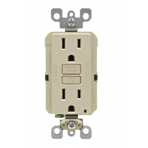 Mfg M01-GFNT1-03I 15 Amp Self-Test GFCI Outlet Wallplate- Ivory
