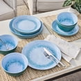 thumbnail image 2 of Better Homes & Gardens 12 Piece Bamboo Melamine Blue Reactive Dinnerware Set, 2 of 20