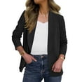 thumbnail image 4 of YYDGH Blazers for Women Business Casual Long Sleeve Open Front Blazer Jacket Solid Trendy Fitted Suit Jackets with Pockets Black M, 4 of 8
