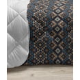 thumbnail image 3 of Boho Down Alternative Comforter, Borders Seamless Geometrical Pattern in Boho Art Style, Microfiber Quilt for All Season, 5 Sizes, Orange Blue and White, by Ambesonne, 3 of 3