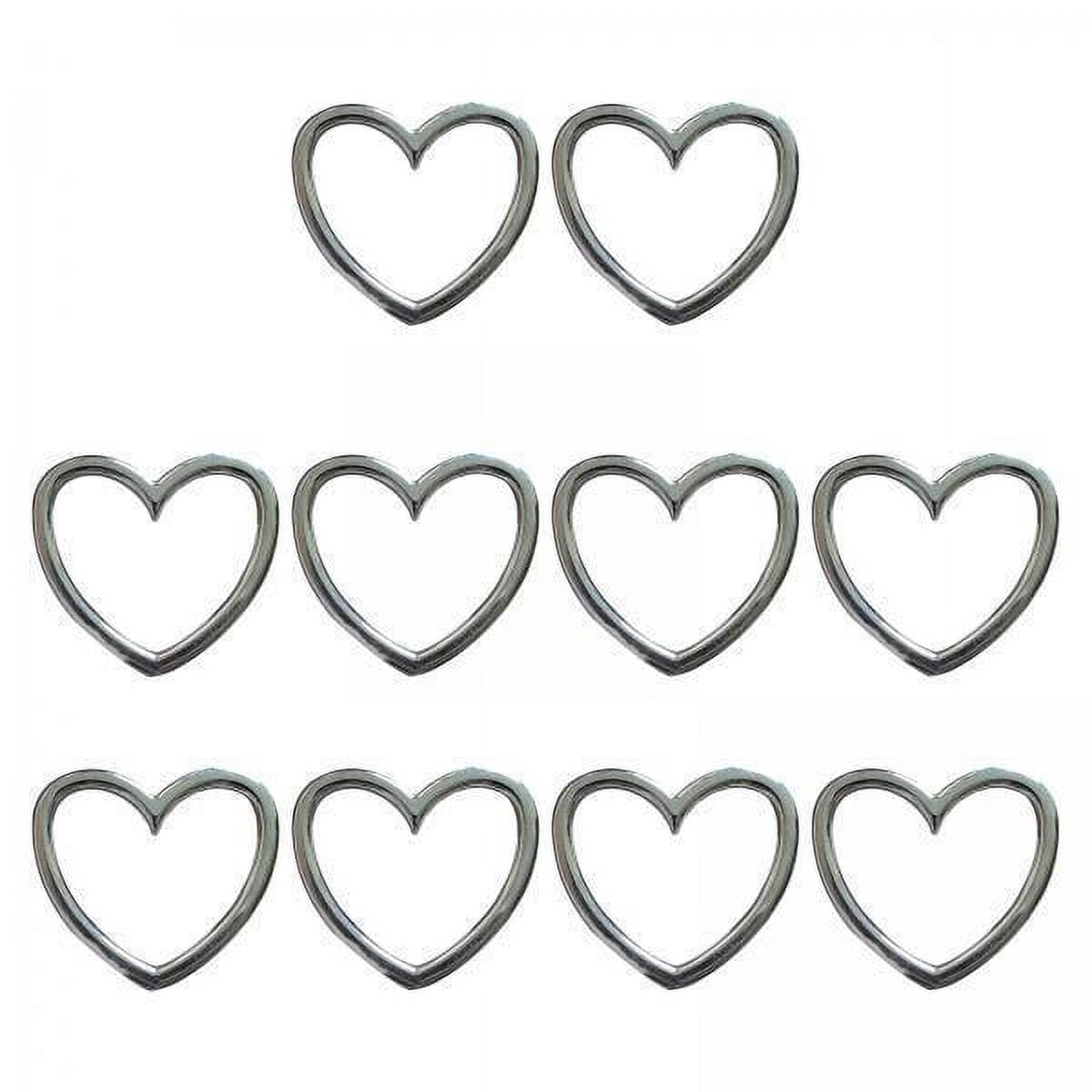 2x10 Uds. Hebillas De Anillo De Metal Para Reparación De Hebillas De Cinturones Para Bolsos De Equipaje Corazon 44x44x2mm