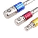 thumbnail image 3 of Juego de adaptadores de enchufe de extensión de impacto de 6 piezas de 1/4", 3/8", 1/2", punta hexagonal de 1/4" para taladros eléctricos (plata), 3 of 4