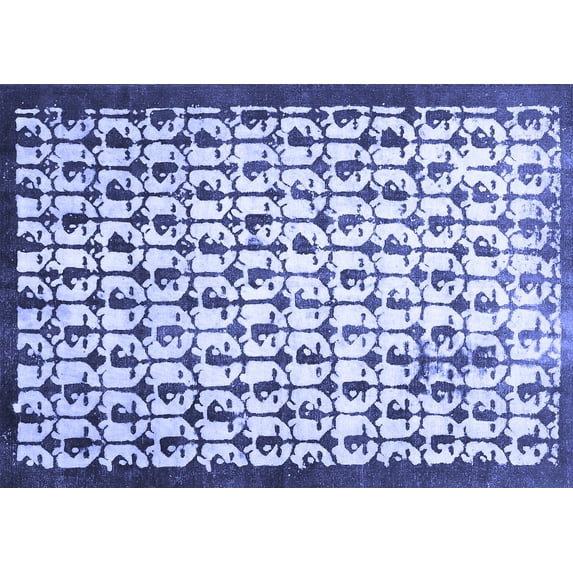 Ahgly Company Machine Washable Indoor Rectangle Abstract Blue Contemporary Area Rugs, 5' x 7'