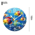 thumbnail image 2 of 16 Inch Wall Clock Battery Operated Silent Clock Decorative for Office, Kitchen, Outdoor, Living Room，Marine Sea Life Underwater World Zebrafish Fish Coral Reef Plant Adorable, 2 of 4