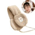 thumbnail image 4 of Fashion New Cute Bear Outdoor Riding Foldable Cold Protection Tie Plush Earmuffs Plush Ear Cover Ear Warmer Soft Plush Earflap BEIGE, 4 of 8