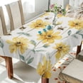 thumbnail image 4 of 60x120 Inch Tablecloth Polyester Square Tablecloth for Home Kitchen Dinner Decor Yellow Daisies and Bees, 4 of 9