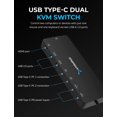 thumbnail image 2 of Conmutador KVM SABRENT USB-C para 1 PC y 2 pantallas, 60 W PD, 2 of 7