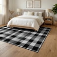 thumbnail image 3 of ODIKA 6'x9' Washable Area Rug Non-Slip, Easy Care, Door Welcome Gingham Checkered Plaid Symmetrical Frame Front for Family Room, Living Room, Master Bedroom, 3 of 7