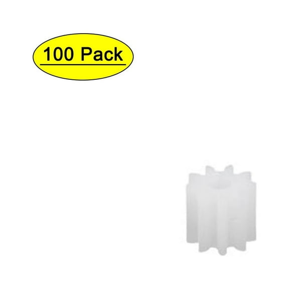 100pcs 9 Teeth 1.95mm Hole Dia Plastic Gear Wheel for Toy Car Motor Shaft