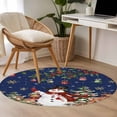 thumbnail image 4 of Round Rug 3.3Ft Washable Non-Slip, Blue Christmas Snowman Circle Area Rugs for Living Room Bedroom, Xmas Snowflake Elk Tree Balls Indoor Floor Mats Carpet Runner for Home Decor Aesthetic, 4 of 8