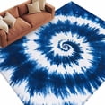 thumbnail image 2 of 8x10 Washable Area Rug, Blue Tie-dye Non-Slip Extra Large Rectangle Rug for Living Room Bedroom, Chinese Style Abstract Ethnic Indoor Floor Mat for Home Decor, 2 of 9