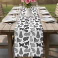 thumbnail image 4 of Black White Cat Table Runner 36 Inches, Modern Striped Geometric Abstract Bed Runner Dresser Scarves Tabletop for Indoor Outdoor Parties/Ceremony/Banquet, 13"x 36", 4 of 9