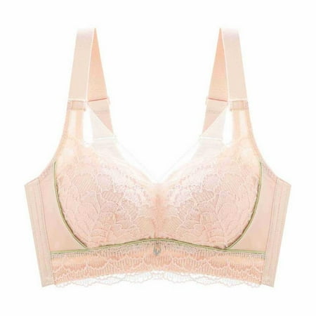 SMihono Push Up Bras for Women Uplift High Support Everyday Bras Comfy Soft Balconette Bra Breathable Underwear Bras Pink 40