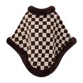thumbnail image 2 of Fewfanhot Faux Fur Trim Plaid Print Poncho Cape, Thick Warm Fleece Lined Wrap Shrug Coat for Women Fall Winter, 2 of 5