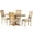 Natural/Brown/Beige, variant on Noble House Beckstrom Wood and Cane 5-Piece Expandable Oval Dining Set, Light Gray and Natural