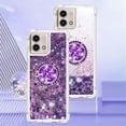 thumbnail image 2 of Quicksand Case for Motorola Moto G Stylus 5G (2023) for Women Girls, Glitter Sparkle Flowing Clear Soft TPU Liquid Cover with Bling Diamond Kickstand for Moto G Stylus 5G (2023) -Purple, 2 of 7