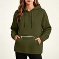 thumbnail image 5 of SYwaren Women's Casual Henley Hoodie Oversized Long Sleeve Button Pullover Sweatshirt Tops, 5 of 7