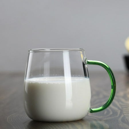 

350ml Glass Coffee Mug With Handle Water Cup Simple Home Office Glass Cute Mushroom Cup With Cover for Men And Women