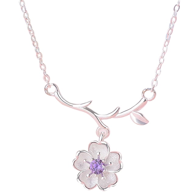 Collier Pendentif Bijoux Fleur de Cerisier Collier Charme Collier pour Femmes