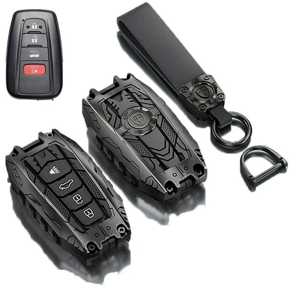 Heavy Metal Key Fob Cover Case Protector for Toyota,Car Key Case Full Protection Key Holder Fit for 2020-2022 Highlander Corolla Prius 2018-2024 RAV4 Camry C-HR Avalon GT86