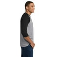thumbnail image 4 of Gildan Men 3/4 Sleeve Raglan T-Shirt, Three-Quarter Tee - Heavy Cotton Sport Grey/Black, Sizes S-3XL, Baseball Shirt, 4 of 5