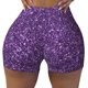 thumbnail image 2 of Balery Purple Glitter Pantalones cortos de entrenamiento estampados para mujer, sin costuras, ajustados, para gimnasio, yoga, correr, deportes, ejercicio activo, fitness.-Medium, 2 of 8