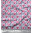 thumbnail image 1 of Soimoi Poly Georgette Fabric Stripe & Rose Floral Print Fabric by Yard 52 Inch Wide, 1 of 3