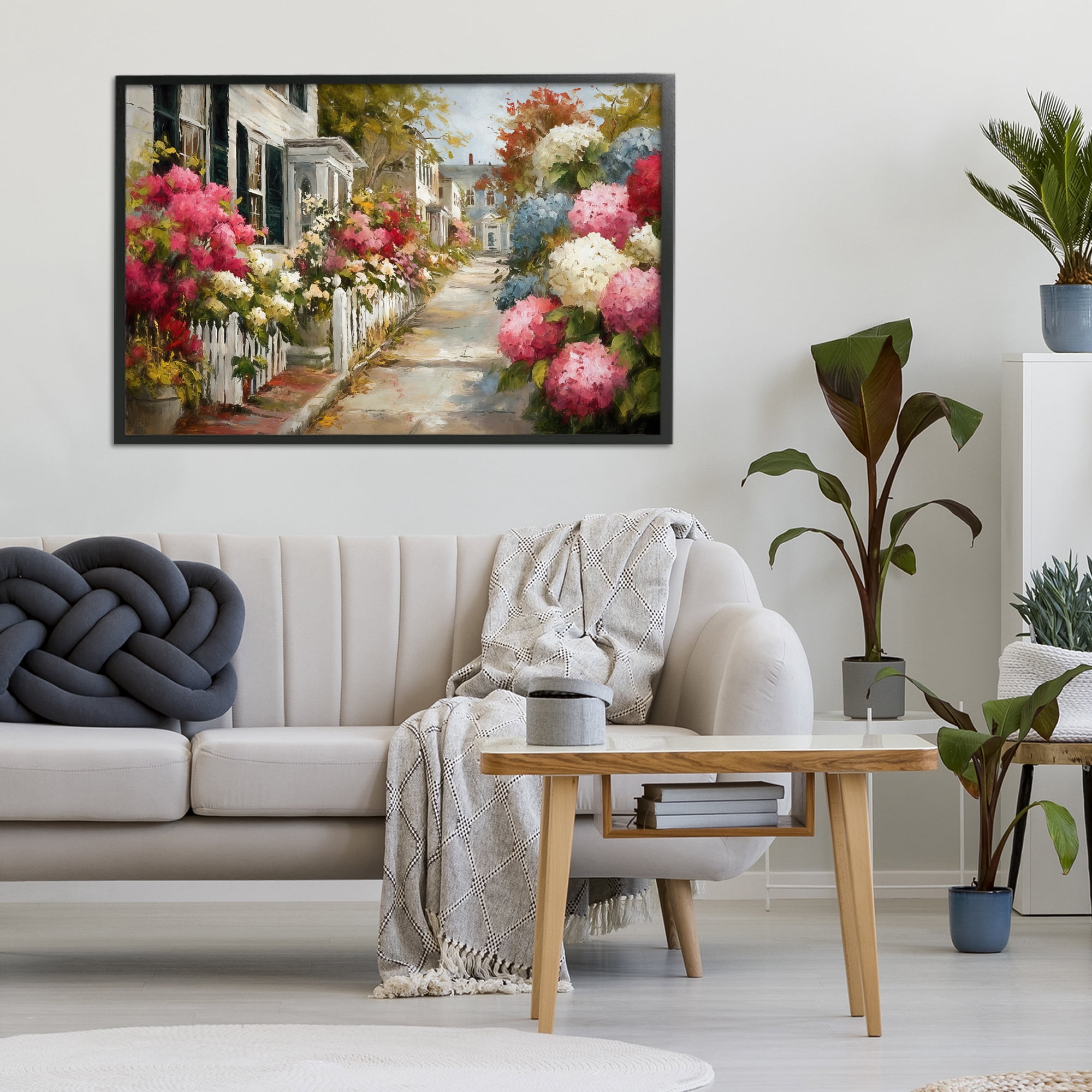 Stupell Industries Faded Shutters & Bursting Blooms Black Framed Giclee Art, design by Tina LeCour