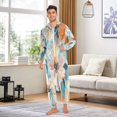thumbnail image 7 of 1 Piece Adult Onesie Pajamas Cozy & Loose-Fit Sleepsuit Loungewear with Pockets Oversized Flowers Pattern XX-Large, 7 of 7