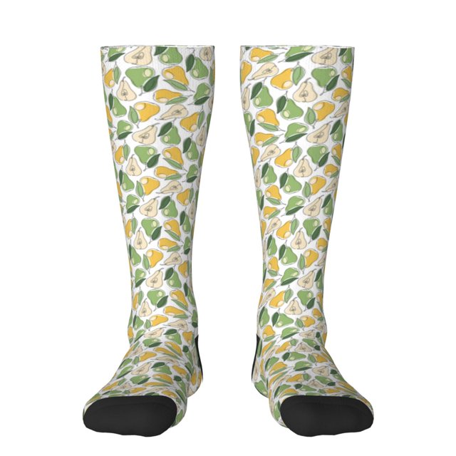 Fotbe Fruit Pears Calcetas Divertidas Estampadas para Hombre y Mujer, Calcetas de Algodón hasta la Rodilla para Caminar, Correr, Enfermería y Embarazo