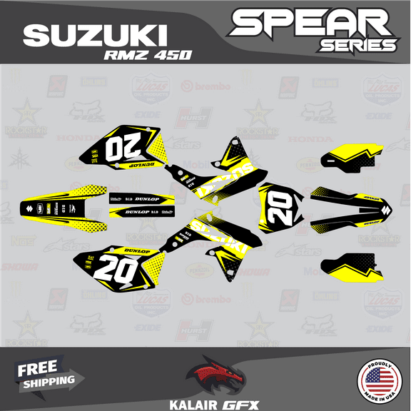Kalair GFX Graphics Kit for Suzuki RMZ450 (2008-2017) Spear Series