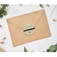 thumbnail image 2 of Darling Souvenir Round 45 Pcs Custom Save The Date Stickers Personalized Wedding Bride Groom Names And Date Envelope Seals - Beige, 2 of 4