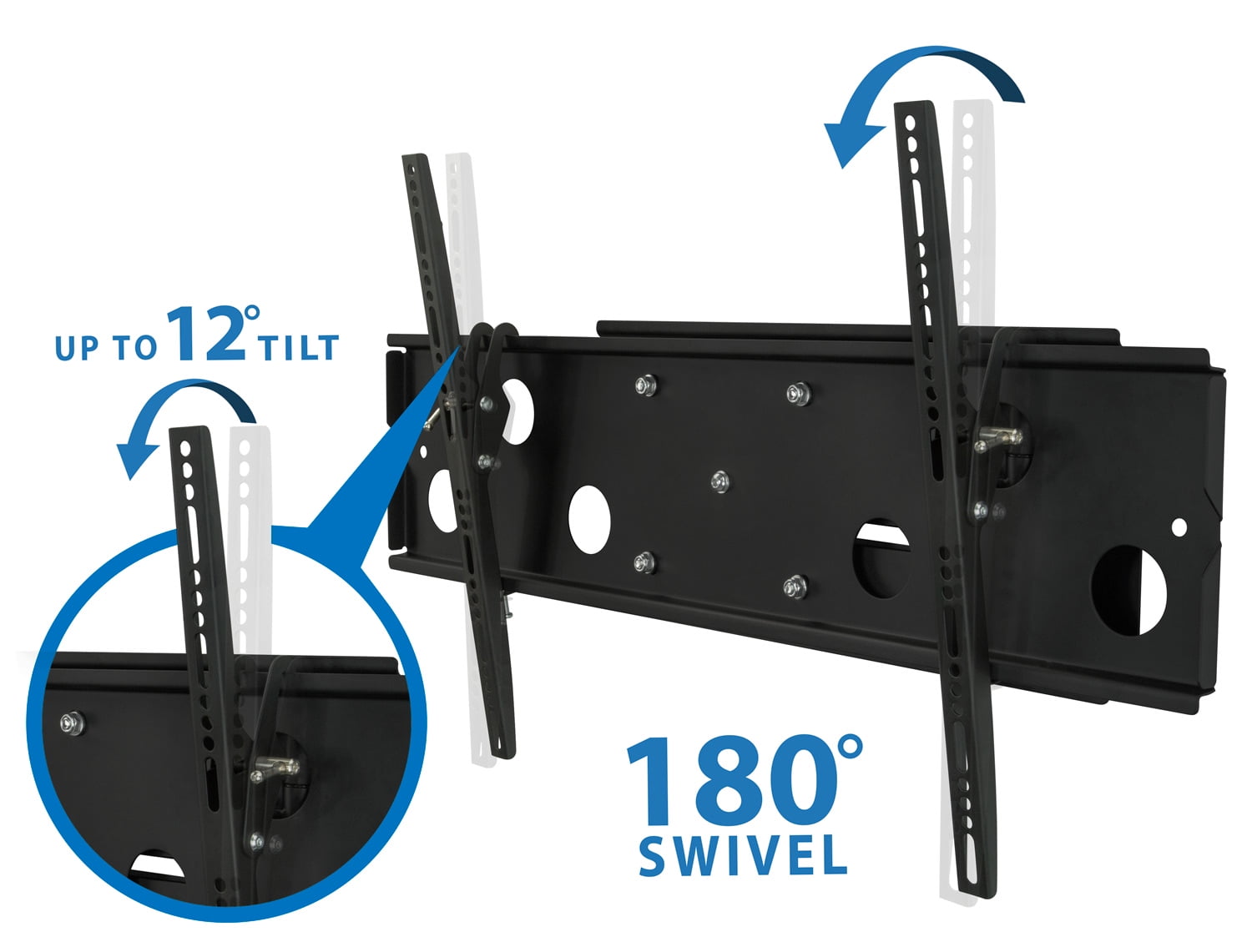 Mount-It! Full Motion TV Mount | Fits 55"-75" TVs | Long Extension Swivel Wall Bracket
