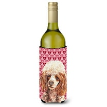 Red Miniature Poodle Hearts and Love Wine Bottle Hugger