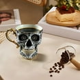 thumbnail image 5 of Royal Skull Coffee Mug, Gothic Porcelain Tea Cup, Ornate Gold-Trimmed-Skull Coffee Mug Funny Ceramic Tea Cup-Diabolical Bonehead Cup, Unique Gift for Skulls Enthusiasts, without Saucer, 5 of 6