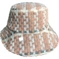 thumbnail image 6 of CoCopeaunts Ladies Bucket Hat Artistic Simple Grid Female Foldable Basin Hat Autumn Winter Warm Soft Packable Fisherman Hats, 6 of 8