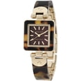 thumbnail image 1 of Anne Klein Women's 10-9940BMTO Brown Dial Tortoise Resin Enamel Gold-Tone Bangle Watch, 1 of 1