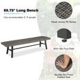 thumbnail image 4 of Ulax Furniture 70” Outdoor Bench All-weather Wicker Patio Garden Bench, Mix Gray, 4 of 5