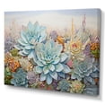 thumbnail image 2 of Designart "Succulent Blooms In Soft Hues II" Flower Field Wall Art Living Room, 2 of 7
