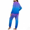 thumbnail image 3 of Maplenight Fleece Pajamas for Women Set Oversized Thermal Winter Sleepwear Long Sleeve Gradient Color Pjs and Joggers 2 Piece Lounge Sets, 3 of 6