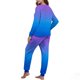 thumbnail image 5 of Conjunto de pijama informal de invierno para mujer, de doble cara, con cuello redondo estampado, manga larga, top anudado a mano, pantalones con cordón ajustable, ropa de casa, blusa de poliéster., 5 of 7